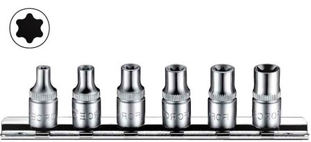 1/4 Doppenset Torx 6-delig