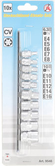 Bgs Technic Dopsleutelset E-profiel 6,3 mm (1/4) / 10 mm (3/8) E4 - E16 10-dlg