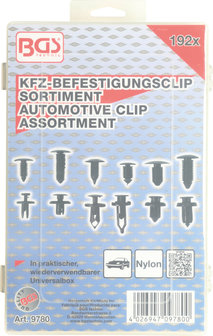 Bgs Technic Dennenboom- en kunststofspreidclip-assortiment | universeel | 192-dlg