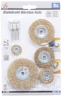 8-delige steel wire brush set