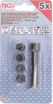 Bgs Technic Reparatieset voor vonk bougie schroefdraad M10 x 1,0 mm