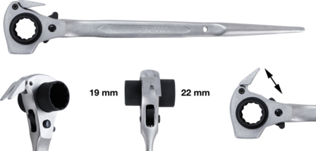 Werfpuntratel 4-in-1 - 19 x 22 mm