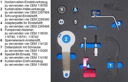 Motorinstelgereedschap-set voor BMW und MINI, 1.5 &amp; 2.0L diesel