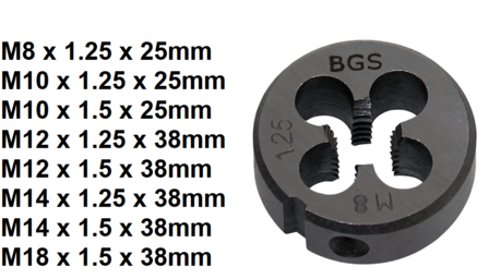 Bgs Technic Draadsnijmal M8 x 1,25 x 25 mm