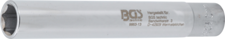 Bgs Technic Dopsleutel zeskant, extra diep aandrijf-binnenvierkant 10 mm (3/8) 13 mm