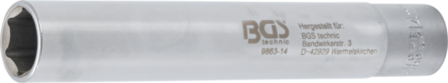 Bgs Technic Dopsleutel zeskant, extra diep aandrijf-binnenvierkant 10 mm (3/8) 14 mm