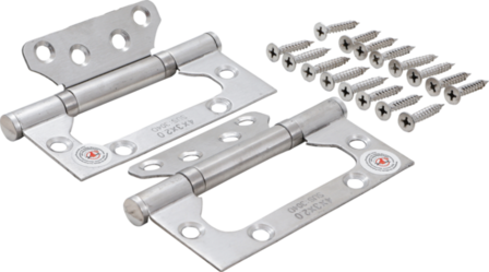 Scharnierset RVS voor ruimtebesparende inbouw 100 x 50 mm 2-dlg