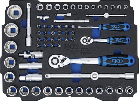 Koffer inlegmodule voor Art. BOXSYS1 &amp; 2: Dopsleutelset 6,3 mm (1/4) / 12,5 mm (1/2) BGS systainer&reg; 65-dlg