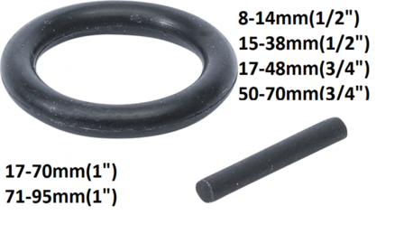 O-ringen- en borgpennenset 12,5 mm (1/2)