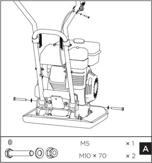 Trilplaat met benzinemotor 8,2kn