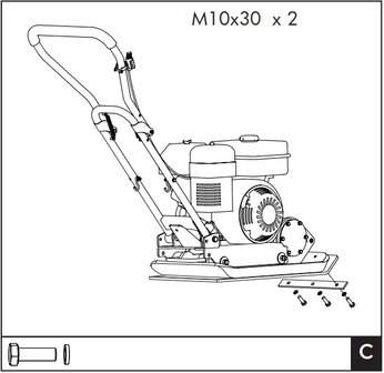 Trilplaat met benzinemotor 8,2kn