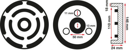 Bgs Technic Rubberschijf voor hefplatforms diameter 145 mm