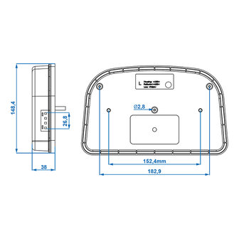 Achterlicht 6 functies 240x150mm LED links