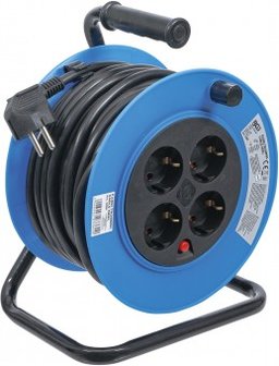 Kabelhaspel 15 m 3x1,5 mm&sup2; 4 stopcontacten IP 20 3000 W