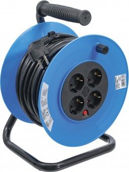 Kabelhaspel 25 m 3x1,5 mm&sup2; 4 stopcontacten IP 20 3000 W