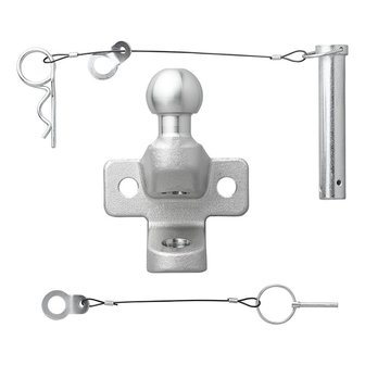 Trekhaakkogel zilver gecombineerd tweevoudige uitvoering D20,2/S350 E-type gekeurd