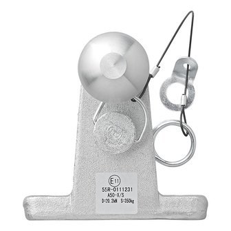 Trekhaakkogel zilver gecombineerd tweevoudige uitvoering D20,2/S350 E-type gekeurd