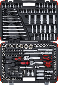 Dopsleutelset 6,3 mm (1/4) / 10 mm (3/8) / 12,5 mm (1/2) 216-dlg