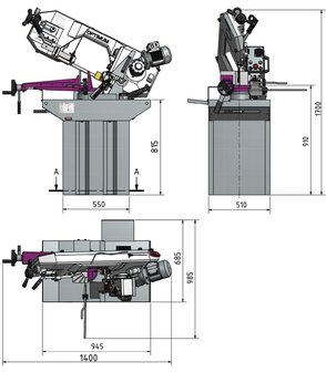 Zaagmachine met frequentieregelaar diameter 225 mm