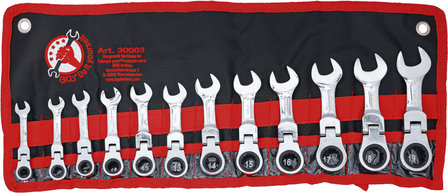 Combinatie ratel Ring Wrench Set, extra kort