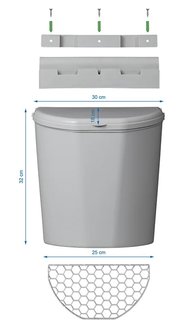 Afvalbak met deksel 10L voor caravan/camper