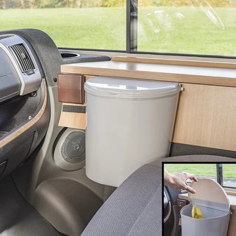 Afvalbak met deksel 10L voor caravan/camper