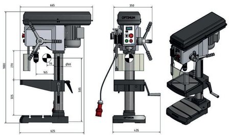 Tafelboormachine vario diameter 24 mm 3x400V