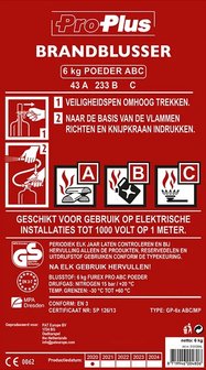 Brandblusser 6kg ABC poeder NL + manometer