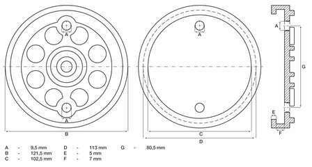 Rubberschijf voor hefplatforms diameter 120 mm