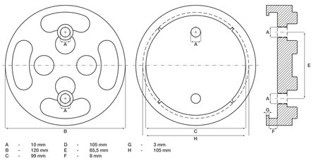 Rubberschijf voor hefplatforms diameter 120 mm