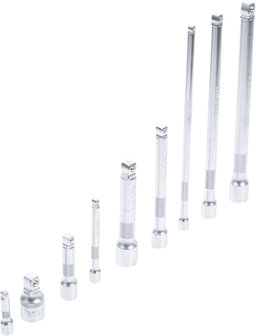Bgs Technic Kantelverlengstukset 6,3 mm (1/4), 10 mm (3/8), 12,5 mm (1/2) 9-dlg