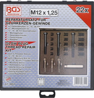 Bgs Technic Gloeibougie reparatie set M12 x 1.25