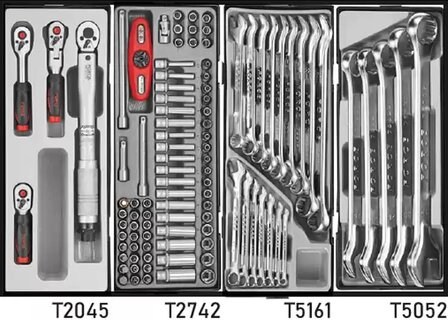 Rode Gereedschapswagen 8-lades met 376-delig gereedschap