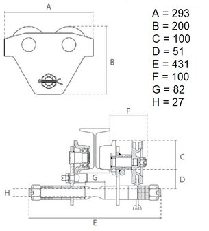 Kettingloopkat 2 ton 2,5 meter bedieningshoogte