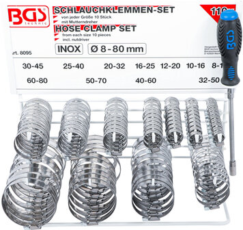 Bgs Technic Slangklem assortiment RVS rekje 111-dlg