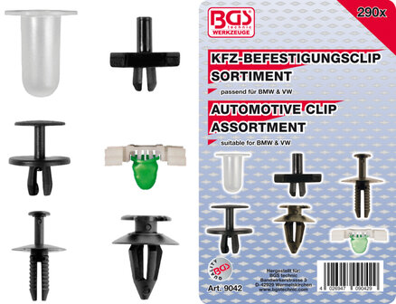 Bgs Technic Assortiment bevestigingsclips voor BMW &amp; VW 290-dlg