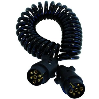 Spiraalkabel 3M met 2x stekker 7-polig PVC