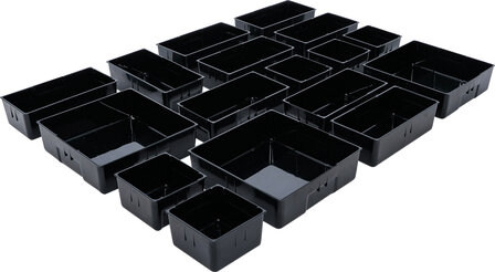 Bgs Technic Plastic Strorage Trays voor werkplaatskar 17 delig