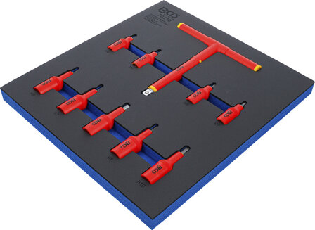 Gereedschapswagenmodule 2/3: VDE-dopsleutelbitset (3/8) / (1/2) binnenzeskant 4 - 10 mm 10-dlg