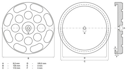Rubberschijf voor hefplatforms diameter 120 mm