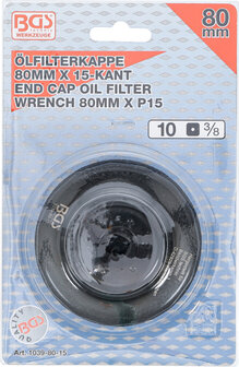 Bgs Technic Oliefiltersleutel 15-kant diameter 80 mm voor Honda, Mazda, Nissan, Opel