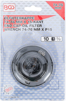 Bgs Technic Oliefiltersleutel 15-kant diameter 74 - 76 mm voor Audi, Ford, Mercedes-Benz, Opel, VW