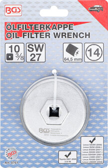 Bgs Technic Oliefiltersleutel 14-kant diameter 64,5 mm voor Lexus, Toyota