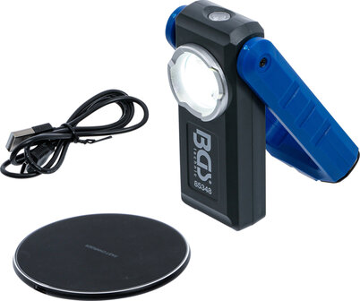 COB-LED looplamp met magneet en ophanghaak uitklapbaar met laadfunctie via inductie