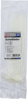 Kabelbinder assortiment wit 4,8 x 250 mm 50-dlg