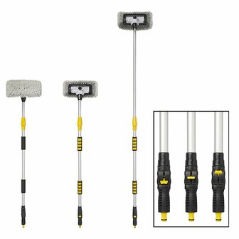 Wasborstel 3D met zeepreservoir telescopische steel 1,90 meter