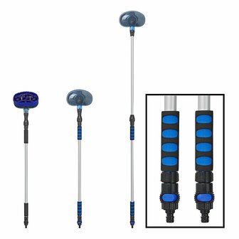 Wasborstel telescopische steel 1,21-1,91m met roterende borstelkop