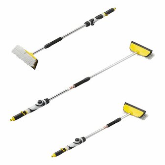 Wasborstel met wisser en zeepdispenser en telescopische steel 92-150 cm