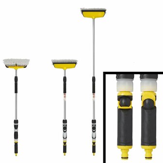 Wasborstel met wisser en zeepdispenser en telescopische steel 92-150 cm