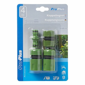 Koppelingset voor tuinslang 4-delig